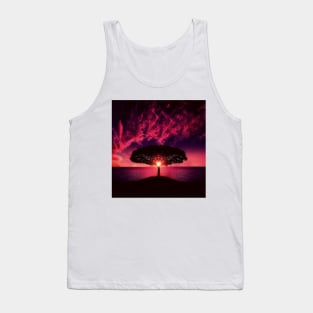 Tree Photography, Oak Tree Silhouette, Trees, Purple Tree, Nature Wall Art, Landscape Tank Top